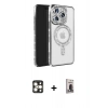 MARSİLYAN™- iPhone 16 Pro Max Kılıf Zirve Doku Prime - Siyah Bilvis Hayalet Cam Ekran Koruyucu + PVD Metal Kamera Lens - GD