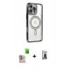 MARSİLYAN™- iPhone 16 Pro Max Kılıf Zirve Doku Prime - Siyah Bilvis Hayalet Cam Ekran Koruyucu + Raze Metal Kamera Lens - NLGY