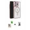 MARSİLYAN™- iPhone 16 Pro Max Kılıf Zirve Doku Prime - Siyah Bilvis Hayalet Cam Ekran Koruyucu + Raze Metal Kamera Lens - NLGY