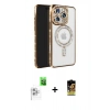 MARSİLYAN™- iPhone 16 Pro Max Kılıf Zirve Doku Prime - Siyah Buffer Cam Ekran Koruyucu + Raze Metal Kamera Lens - BZ