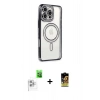 MARSİLYAN™- iPhone 16 Pro Max Kılıf Zirve Doku Prime - Siyah Buffer Cam Ekran Koruyucu + Raze Metal Kamera Lens - BZ