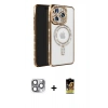 MARSİLYAN™- iPhone 16 Pro Max Kılıf Zirve Doku Prime - Siyah Buffer Cam Ekran Koruyucu + Pers Alüminyum Kamera Lens - GI