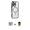 MARSİLYAN™- iPhone 16 Pro Max Kılıf Zirve Doku Prime - Siyah Buffer Cam Ekran Koruyucu + Pers Alüminyum Kamera Lens - GI
