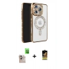 MARSİLYAN™- iPhone 16 Pro Max Kılıf Zirve Doku Prime - Siyah Buffer Cam Ekran Koruyucu + Natural Grey Raze Metal Kamera Lens
