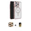 MARSİLYAN™- iPhone 16 Pro Max Kılıf Zirve Doku Prime - Siyah Buffer Cam Ekran Koruyucu + Pers Alüminyum Kamera Lens - CLTM