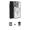 MARSİLYAN™- iPhone 16 Pro Max Kılıf Zirve Doku Prime - Siyah Buffer Cam Ekran Koruyucu + PVD Metal Kamera Lens - GD