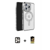 MARSİLYAN™- iPhone 16 Pro Max Kılıf Zirve Doku Prime - Siyah Buffer Cam Ekran Koruyucu + PVD Metal Kamera Lens - GD