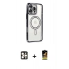 MARSİLYAN™- iPhone 16 Pro Max Kılıf Zirve Doku Prime - Siyah Buffer Cam Ekran Koruyucu + PVD Metal Kamera Lens - GD