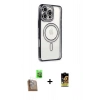 MARSİLYAN™- iPhone 16 Pro Max Kılıf Zirve Doku Prime - Siyah Buffer Cam Ekran Koruyucu + Raze Metal Kamera Lens - CLTM