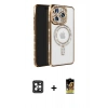 MARSİLYAN™- iPhone 16 Pro Max Kılıf Zirve Doku Prime - Siyah Buffer Cam Ekran Koruyucu + PVD Metal Kamera Lens - SH