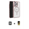MARSİLYAN™- iPhone 16 Pro Max Kılıf Zirve Doku Prime - Siyah Buffer Cam Ekran Koruyucu + PVD Metal Kamera Lens - SH