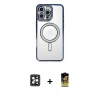 MARSİLYAN™- iPhone 16 Pro Max Kılıf Zirve Doku Prime - Siyah Buffer Cam Ekran Koruyucu + PVD Metal Kamera Lens - SH