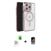 MARSİLYAN™- iPhone 16 Pro Max Kılıf Zirve Doku Prime - Siyah Buffer Hayalet Cam Ekran Koruyucu + Raze Metal Kamera Lens - BZ