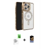 MARSİLYAN™- iPhone 16 Pro Max Kılıf Zirve Doku Prime - Siyah Buffer Hayalet Cam Ekran Koruyucu + Raze Metal Kamera Lens - BZ