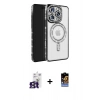 MARSİLYAN™- iPhone 16 Pro Max Kılıf Zirve Doku Prime - Siyah Buffer Hayalet Cam Ekran Koruyucu + Bilvis Titan Kamera Lens - TMGI