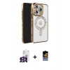 MARSİLYAN™- iPhone 16 Pro Max Kılıf Zirve Doku Prime - Siyah Buffer Hayalet Cam Ekran Koruyucu + Gümüş Bilvis Titan Kamera Lens