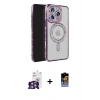 MARSİLYAN™- iPhone 16 Pro Max Kılıf Zirve Doku Prime - Siyah Buffer Hayalet Cam Ekran Koruyucu + Gümüş Bilvis Titan Kamera Lens