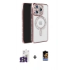 MARSİLYAN™- iPhone 16 Pro Max Kılıf Zirve Doku Prime - Siyah Buffer Hayalet Cam Ekran Koruyucu + Gümüş Bilvis Titan Kamera Lens