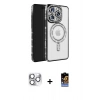 MARSİLYAN™- iPhone 16 Pro Max Kılıf Zirve Doku Prime - Siyah Buffer Hayalet Cam Ekran Koruyucu + Pers Alüminyum Kamera Lens - GS