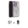 MARSİLYAN™- iPhone 16 Pro Max Kılıf Zirve Doku Prime - Siyah Buffer Hayalet Cam Ekran Koruyucu + Pers Alüminyum Kamera Lens - GS