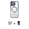 MARSİLYAN™- iPhone 16 Pro Max Kılıf Zirve Doku Prime - Siyah Buffer Hayalet Cam Ekran Koruyucu + Pers Alüminyum Kamera Lens - GS