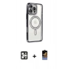 MARSİLYAN™- iPhone 16 Pro Max Kılıf Zirve Doku Prime - Siyah Buffer Hayalet Cam Ekran Koruyucu + PVD Metal Kamera Lens - GS