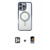 MARSİLYAN™- iPhone 16 Pro Max Kılıf Zirve Doku Prime - Siyah Buffer Hayalet Cam Ekran Koruyucu + PVD Metal Kamera Lens - GS