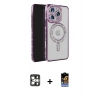 MARSİLYAN™- iPhone 16 Pro Max Kılıf Zirve Doku Prime - Siyah Buffer Hayalet Cam Ekran Koruyucu + PVD Metal Kamera Lens - GS