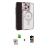 MARSİLYAN™- iPhone 16 Pro Max Kılıf Zirve Doku Prime - Siyah Buffer Hayalet Cam Ekran Koruyucu + Raze Metal Kamera Lens - NLGY
