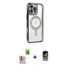 MARSİLYAN™- iPhone 16 Pro Max Kılıf Zirve Doku Prime - Siyah Buffer Hayalet Cam Ekran Koruyucu + Raze Metal Kamera Lens - NLGY