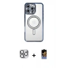 MARSİLYAN™- iPhone 16 Pro Max Kılıf Zirve Doku Prime - Siyah Buffer Hayalet Cam Ekran Koruyucu + Pers Alüminyum Kamera Lens - GI