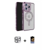 MARSİLYAN™- iPhone 16 Pro Max Kılıf Zirve Doku Prime - Siyah Buffer Hayalet Cam Ekran Koruyucu + Pers Alüminyum Kamera Lens - GI
