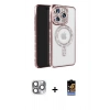 MARSİLYAN™- iPhone 16 Pro Max Kılıf Zirve Doku Prime - Siyah Buffer Hayalet Cam Ekran Koruyucu + Pers Alüminyum Kamera Lens - GI