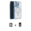 MARSİLYAN™- iPhone 16 Pro Max Kılıf Zirve Doku Prime - Siyah Buffer Hayalet Cam Ekran Koruyucu + PVD Metal Kamera Lens - GD