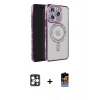 MARSİLYAN™- iPhone 16 Pro Max Kılıf Zirve Doku Prime - Siyah Buffer Hayalet Cam Ekran Koruyucu + PVD Metal Kamera Lens - GD