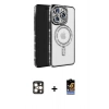MARSİLYAN™- iPhone 16 Pro Max Kılıf Zirve Doku Prime - Siyah Buffer Hayalet Cam Ekran Koruyucu + PVD Metal Kamera Lens - GD