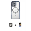 MARSİLYAN™- iPhone 16 Pro Max Kılıf Zirve Doku Prime - Siyah Buffer Hayalet Cam Ekran Koruyucu + PVD Metal Kamera Lens - GD