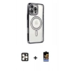 MARSİLYAN™- iPhone 16 Pro Max Kılıf Zirve Doku Prime - Siyah Buffer Hayalet Cam Ekran Koruyucu + PVD Metal Kamera Lens - GD