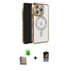 MARSİLYAN™- iPhone 16 Pro Max Kılıf Zirve Doku Prime - Siyah Buffer Hayalet Cam Ekran Koruyucu + Raze Metal Kamera Lens - CLTM