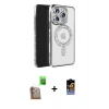 MARSİLYAN™- iPhone 16 Pro Max Kılıf Zirve Doku Prime - Siyah Buffer Hayalet Cam Ekran Koruyucu + Raze Metal Kamera Lens - CLTM