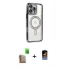 MARSİLYAN™- iPhone 16 Pro Max Kılıf Zirve Doku Prime - Siyah Buffer Hayalet Cam Ekran Koruyucu + Raze Metal Kamera Lens - CLTM