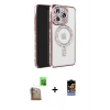 MARSİLYAN™- iPhone 16 Pro Max Kılıf Zirve Doku Prime - Siyah Buffer Hayalet Cam Ekran Koruyucu + Raze Metal Kamera Lens - CLTM