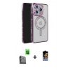 MARSİLYAN™- iPhone 16 Pro Max Kılıf Zirve Doku Prime - Siyah Buffer Hayalet Cam Ekran Koruyucu + Siyah Raze Metal Kamera Lens