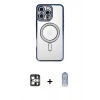 MARSİLYAN™- iPhone 16 Pro Max Kılıf Zirve Doku Prime - Siyah Joko Magic 5D Cam + Gümüş PVD Metal Kamera Lens