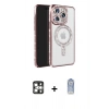 MARSİLYAN™- iPhone 16 Pro Max Kılıf Zirve Doku Prime - Siyah Joko Magic 5D Cam + Gümüş PVD Metal Kamera Lens