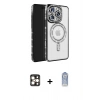 MARSİLYAN™- iPhone 16 Pro Max Kılıf Zirve Doku Prime - Siyah Joko Magic 5D Cam + PVD Metal Kamera Lens - GD
