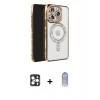 MARSİLYAN™- iPhone 16 Pro Max Kılıf Zirve Doku Prime - Siyah Joko Magic 5D Cam + PVD Metal Kamera Lens - GD