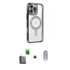 MARSİLYAN™- iPhone 16 Pro Max Kılıf Zirve Doku Prime - Siyah Joko Magic 5D Cam + Raze Metal Kamera Lens - SH
