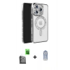 MARSİLYAN™- iPhone 16 Pro Max Kılıf Zirve Doku Prime - Siyah Joko Magic 5D Cam + Raze Metal Kamera Lens - SH