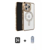 MARSİLYAN™- iPhone 16 Pro Max Kılıf Zirve Doku Prime - Siyah Joko Magic 5D Cam + PVD Metal Kamera Lens - SH